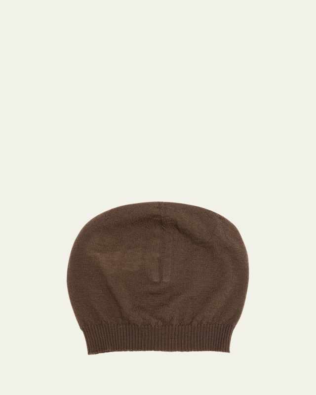 Medium Ribbed Wool Beanie Hat